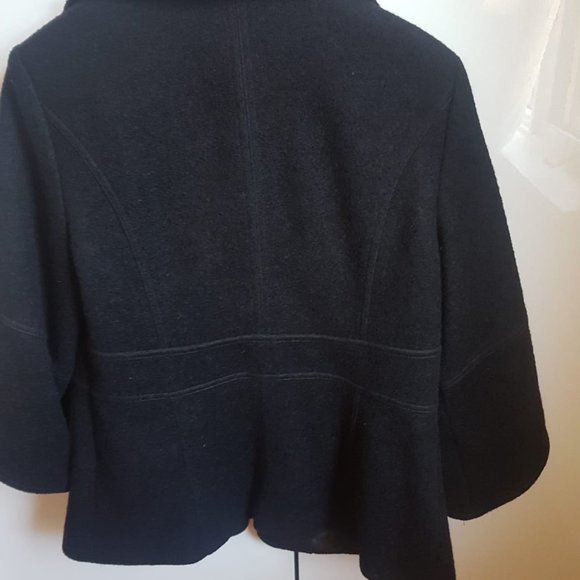 Black short wool coat - Picture 5 of 6